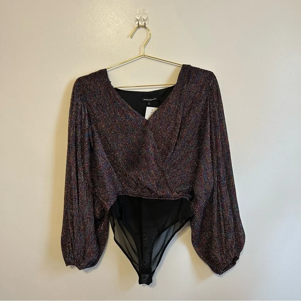 JEALOUS TOMATO Elegant Multicolor Blouse with Balloon Sleeves - Picture 1 of 4